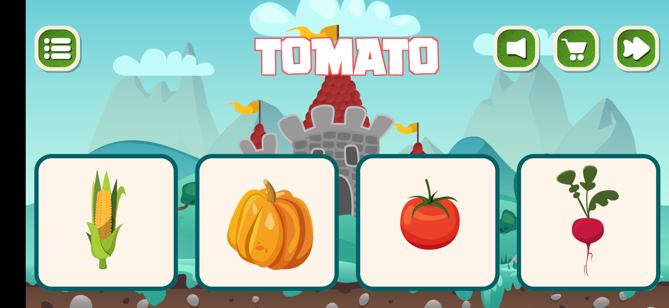 Matching game screen