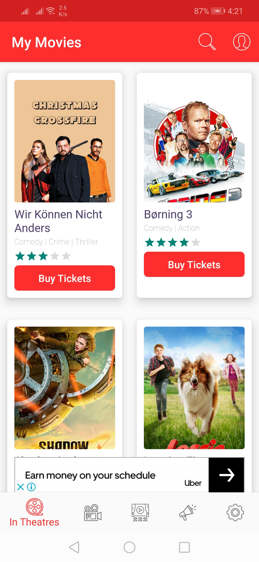 Browse movies screen