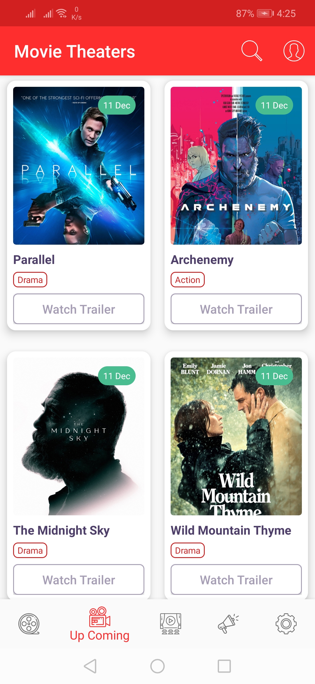 Movie listings