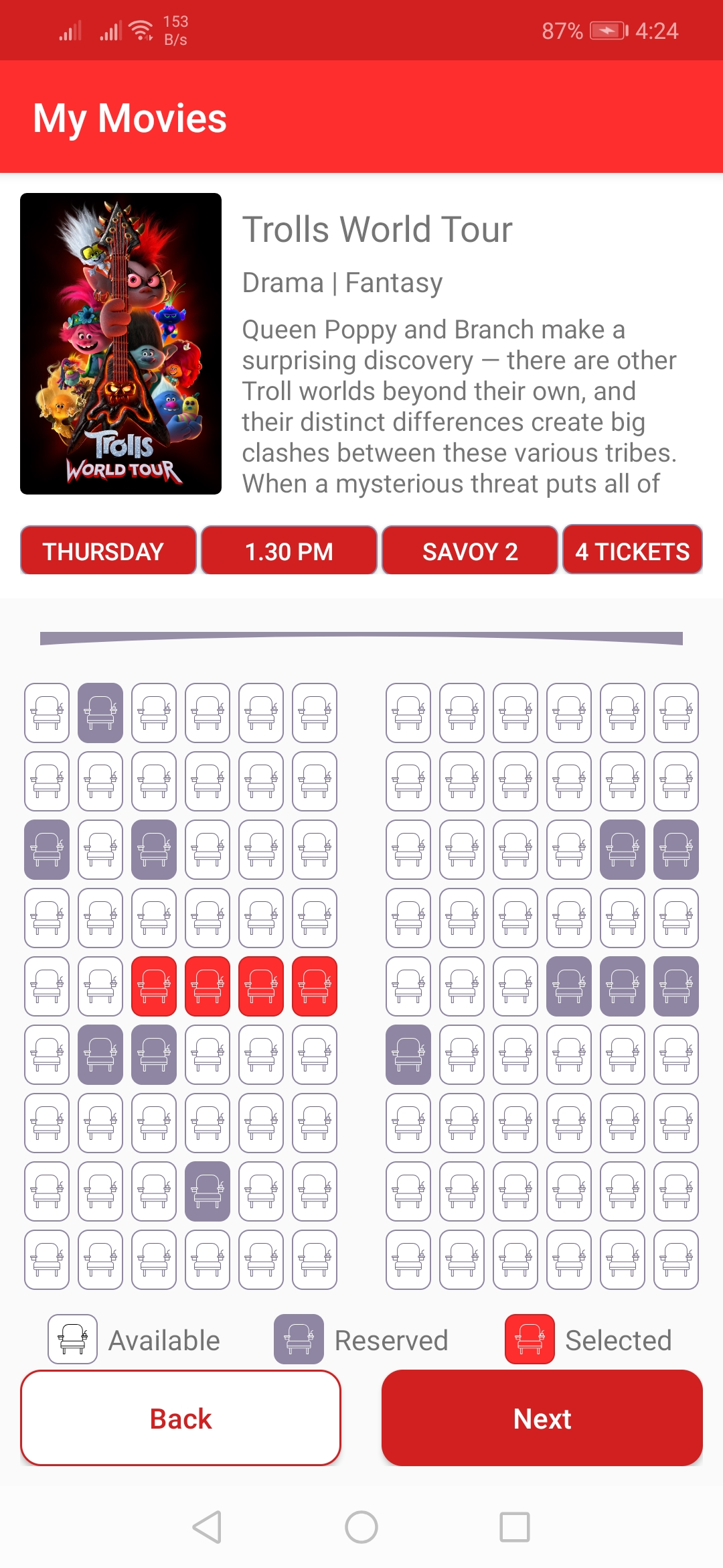 Digital ticket screen
